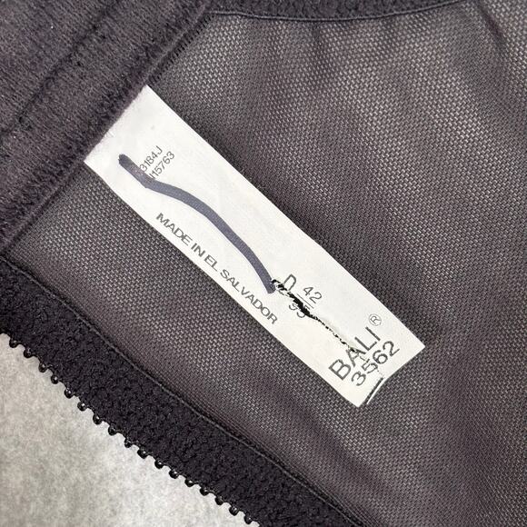 Bali 3562 Bra 42D Black Satin‎ Tracings Underwire Minimizer Full Cup Wide Strap - Picture 9 of 10